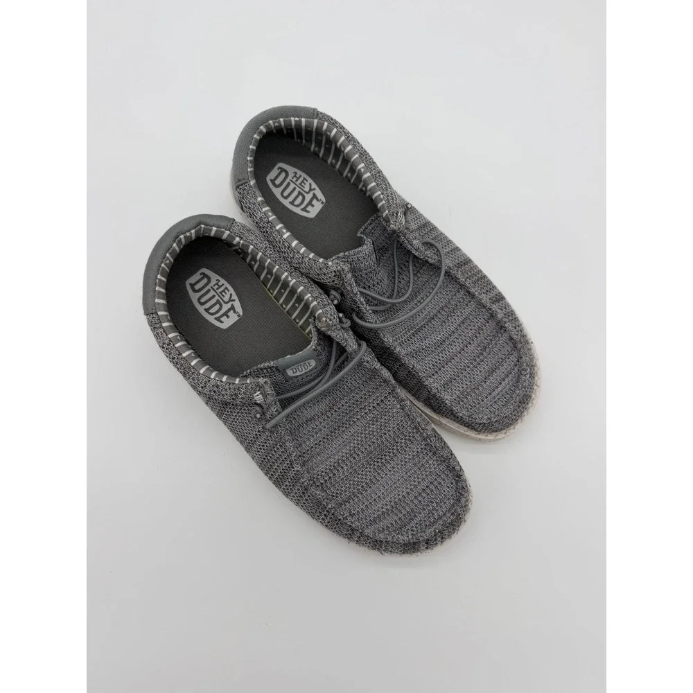 Hey Dude Wally Y Stretch Sox Women Size J6 Grey Casual Slip On Loafers 42072-030